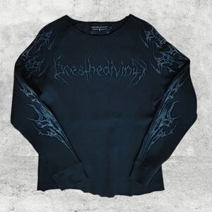 Breathe Divinity Black Thermal Crew Neck Long Sleeve Tee Size L